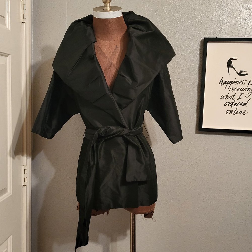 St. John Evening Dramatic Collar Belted Jacket - image 1